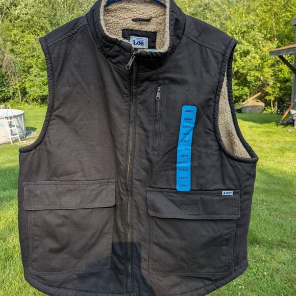 NWT! Lee Workwear Men's Sherpa Lined Workwear Vest - Picture 2 of 16
